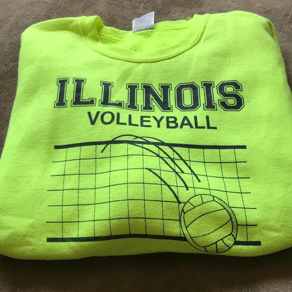 Neon Illinois Volleyball Crewneck Sweatshirt